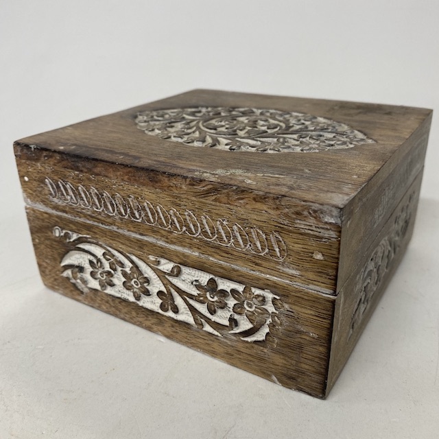 BOX, Carved Wood w Limewash